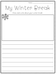 Back From Break Freebie Kindergarten Writing Prompts Winter Writing 1st Grade Writing