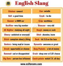 100 Common English Slang Words Phrases You Need To Know Esl Forums In 2020 Conversational English Slang English Learn English Words