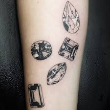 Black And White Gemstone Tattoo Shannon Perry Jewel Tattoo Tattoos Skull Tattoo