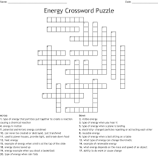 A 20 Question Printable Energy Crossword Puzzle With Answer Key Modify With Your Own Question Crossword Puzzle Gravitational Potential Energy Potential Energy