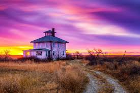 pink house at sunrise sunrise landscape plum island pink houses