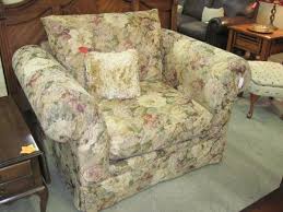 This chair features an ergonomically contoured back and seat and arms that are comfortably padded. Overstuffed Chair Gold Floral Brocade Chair And A Half Overstuffed Chairs Chair And A Half English Country Style