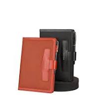 Custom Made A5 Journal Notebook with Colorful Thermo PU Leather Soft Cover and Featuring Pen Holder on Spine