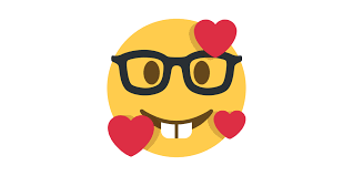 The emoji shows a typical yellow emoji face, which grins and also has its eyes closed. Emoji Remix On Twitter Nerd Face Smiling Face With Three Hearts Emoji Captionthis Https T Co Jhbb9b9yyb