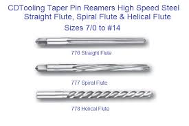 Taper Pin Reamers Sraight Spiral Helical Flute Hss Sizes 7 0 To 14