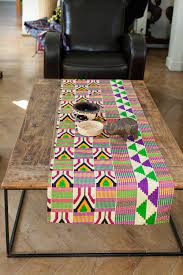 chemin de table wax style kente chemin de table tissu tissu africain chemin de table