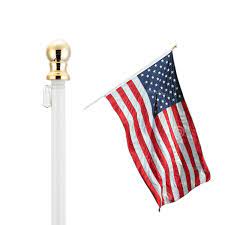 Tangle free spinning flag pole aluminum 6ft durable rust free wind resistant. Jetlifee Tangle Free Spinning Flag Pole Aluminum 6 Ft White Colored Pole With Gold Globe Rust Free And Wind Resistant For Any Home Residential Commercial Use Flag Pole Only