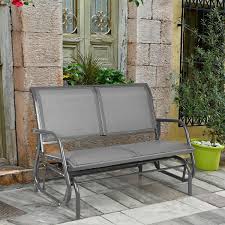 Gymax 48 Outdoor Patio Swing Glider Bench Chair Loveseat Rocker Lounge Backyard Grey Walmart Com In 2020 Outdoor Patio Swing Patio Rocking Chairs Patio Swing