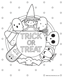 Download this adorable dog printable to delight your child. Halloween Coloring Free Printables Fun Families Trick Or Treat Grade Math Questions Trick Or Treat Coloring