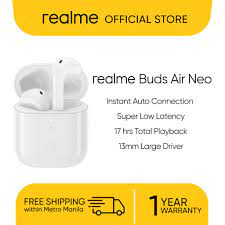 Realme buds q/q2 tws wireless earphone bluetooth 5.0 stereo waterproof intelligent touch controls headphones with charging box. Realme Buds Air Neo True Wireless Earphone Shopee Philippines