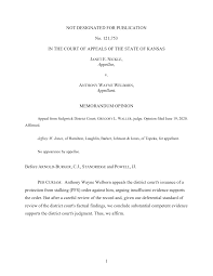 1 NOT DESIGNATED FOR PUBLICATION No. 121,753 IN THE COURT OF APPEALS OF THE  STATE OF KANSAS Appellee, v. Appellant. MEMORANDUM O