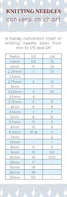 Knitting Needle Conversion Chart Knitting Techniques Knitting Needles