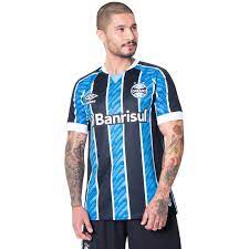 Camisa gremio 2gg manga longa oficial. Camisa Masculina Umbro Gremio Oficial 1 2020 S N Azul Preto Radan Lojasradan