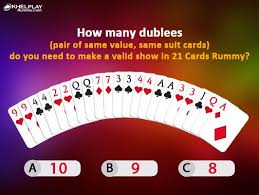 Start now and make your own game. In A 21 Cards Rummy Game How Many Dublees You Need To Make A Valid Show 21 Cards Rummy Rummy Online