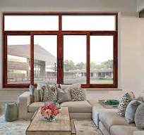 Wooden Grain Design Aluminum Sliding Window with Promotion Price