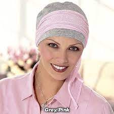 Pink With 3 Seam Bambooturban 8409 In Heather Grey Scarves For Cancer Patients Cancer Headwear Hats For Cancer Patients