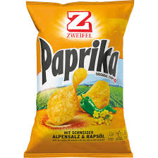 Rinse chips thoroughly in water; Zweifel Chips Paprika 175g