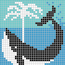 Stickvorlagen, vorlagen für die stickmaschine usw. Pixelmuster Sprudelnder Wal 35x35 Premium Kostenlose Anleitungen Ribbelmonster