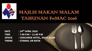 Tempahan kad majlis cukur jambul dan aqiqah. Download Jemputan Majlis Makan Malam Tahunan Femac 2016