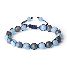 Coai Labradorite Aquamarine Stone Bracelet For Men