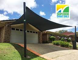 5 Point Driveway Shade Sail Installed At Mackenzie Brisbane By Superior Shade Sails To Look More Of Our Work Shade Sail Carport Shade Shade Sail Installation