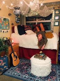 Raise Bed Cover Lower Part Hang Flags From Ceiling Dorm Room Inspiration Dorm Room Diy Cute Dorm Rooms