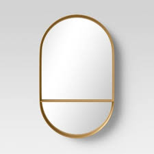 Shop with afterpay on eligible items. 18 X 30 Thin Metal Oval Decorative Wall Mirror With Shelf Brass Project 62 Target