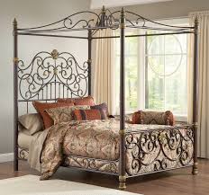 Espresso Wrought Bed Design Come With Canopy Decoration Also Metal Material Bed And Brass Together Wrought Headbo Eisenbett Himmelbetten Bettgestell Aus Metall
