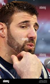 New England Patriots linebacker Mike Vrabel speaks to the media during  Media Day at the University of Phoenix Stadium in Glendale, Arizona,