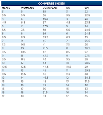 converse shoe size chart