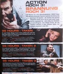 This sequel to taken is more of the same, the first film was so believable & was a real no holds barred suspense thriller about a former cia operative better than expected but nothing new in this film that we havent already seen in taken1, still very good though and the location was a good choice. Taken 96 Hours Trilogie Special Leinwandreporter