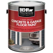 Behr Premium 1 Gal 902 Slate Gray 1 Part Epoxy Concrete And Garage Floor Paint 90201 The Home Depot Garage Floor Paint Painted Concrete Floors Garage Floor