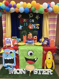Birthday Party Ideas At Home For 1 Year Old Boy Bryson S Silly Monster Theme Birthday Party Ideas Photo 1 Of 10 Baby Boy 1st Birthday Party Monster 1st Birthdays Little Monster Birthday