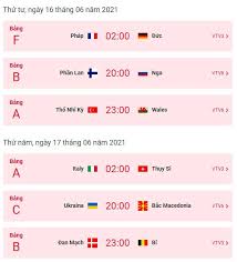(đừng bỏ lỡ) cập nhật ngay lịch thi đấu euro 2021 để theo dõi những diễn biến mới nhất của 24 đội tuyển hàng đầu châu âu tranh tài từ 11/6 đến 11/7/2021. Chi Tiáº¿t Lá»‹ch Thi Ä'áº¥u Bong Ä'a Euro 2021