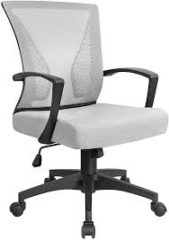 Amazon Com Kaimeng Mid Back Office Chair Ergonomic Computer Chair Desk Chair With Lumbar Support Gray Kitchen Dining In 2020 Office Chair Chair Office Desk Chair