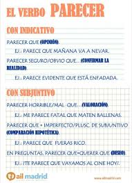 Nivel C1 Aunque El Verbo Parecer Nos Resulte Muy Familiar Y Facil De Usar Desde Los Primeros Niveles Es Necesario Tener Spanish Language Spanish Language