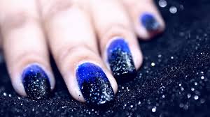 They can go from bolder shades into very subtle and pastel ones, almost white, or from bold into dark, for example, from bold red into black. Easy Starry Night Ombre Nail Art With Blue And Black Youtube