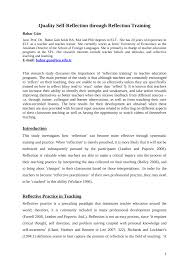 It forces you to sit down with your thoughts, sort out your opinions and feelings, and uncover valuable insights that help you understand. Teacher Self Reflection Essay Sample Reflection On Teaching Experience