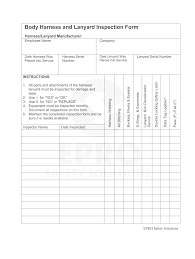 Maintain the completed inspection report so that it is readily available for review. Harness And Lanyard Inspection Form Fill Online Printable Fillable Blank Pdffiller