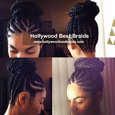 I live in the valley and was looking for someone to braid my hair. By Hollywood Best Braids High Bun Cornrows With Extensions Cornrows With Extensions Braided Hairstyles Braids