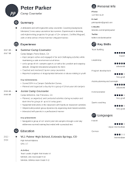 camp counselor resume