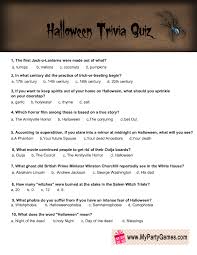 More trivia questions at conversationstartersworld.com Free Printable Halloween Trivia Quiz For Adults Halloween Facts Halloween Quiz Halloween Printables