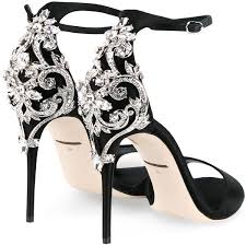 Black Ankle Strap Sandals Heels Dolce Gabbana Crystal Embellished Sandals 1 590 Liked On Polyvore Featuring Sho Embellished Heeled Sandals Embellished Sandals Ankle Strap Sandals Heels