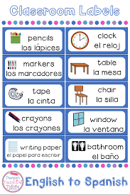 Classroom Labels English To Spanish Classroom Labels Bilingual Classroom Labels Spanish Teaching Resources