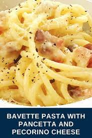 Bavette Pasta With Pancetta And Pecorino Sardo Cheese Recipe Panchetta Recipes Italian Recipes Authentic Italian Pasta Recipes