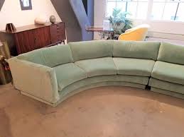 Mid Century Modern Massive Curved Sofa By Directional Furniture Fully Restored In Celadon Velvet Curved Sofa Furniture White Leather Sofas