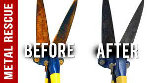 If there are still some rust spots after this process, submerge the tools again. How To Remove Rust From Garden Shears Youtube