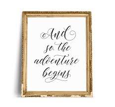 And So The Adventure Begins Wedding Quote Sign Wedding Etsy