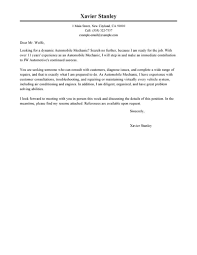 Automobile Mechanic Cover Letter Example Tips