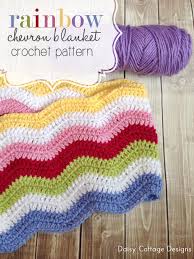Baby Blanket Crochet Pattern Rainbow Chevron Blanket Daisy Cottage Designs